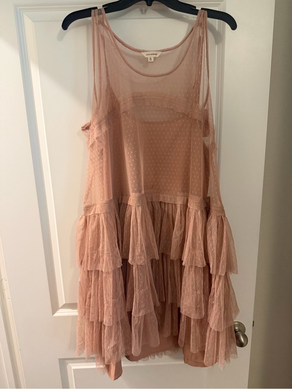 Lucky Brand Pink Ruffled Tulle Dress Size XL